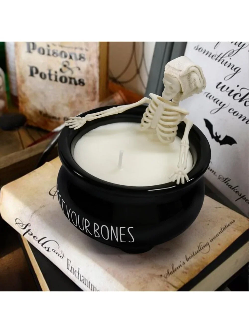 Cute Skeleton Candles - Halloween Indoor Decor for Spooky Home Vibes